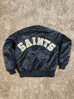 Vintage Chalk Line NFL New Orleans Saints “triple black” jacket 80s size medium